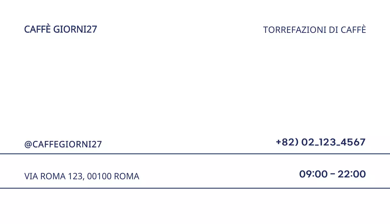 Biglietto da visita colorato e semplice in arancione, blu e verde