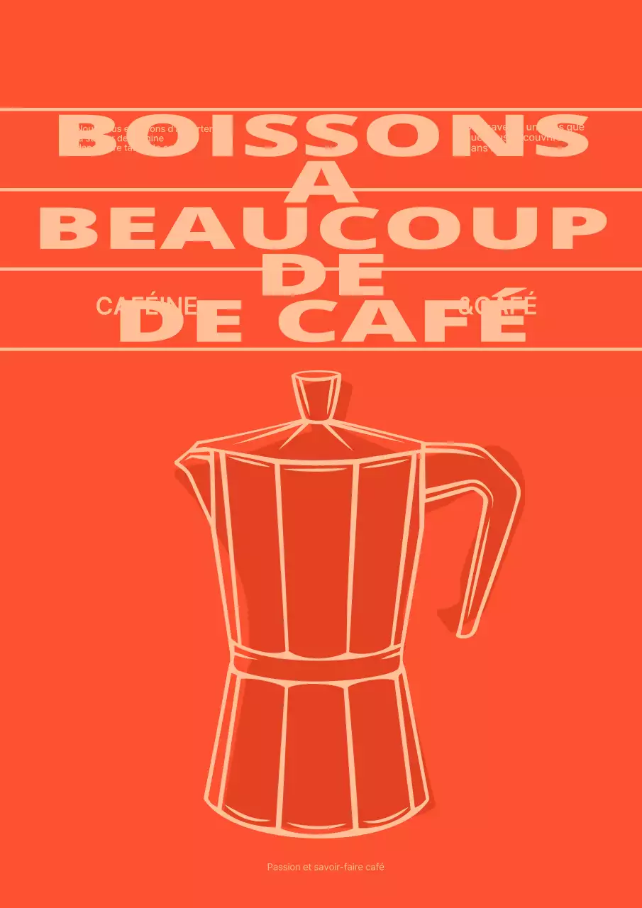 Affiche de la devanture d'un café en rouge et corail