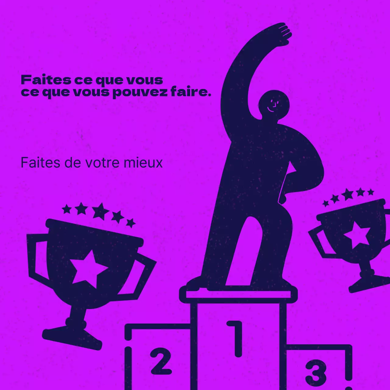 Des citations mauves, simples et illustrées sur le succès.