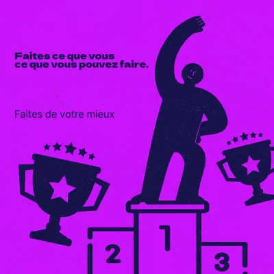 Des citations mauves, simples et illustrées sur le succès.