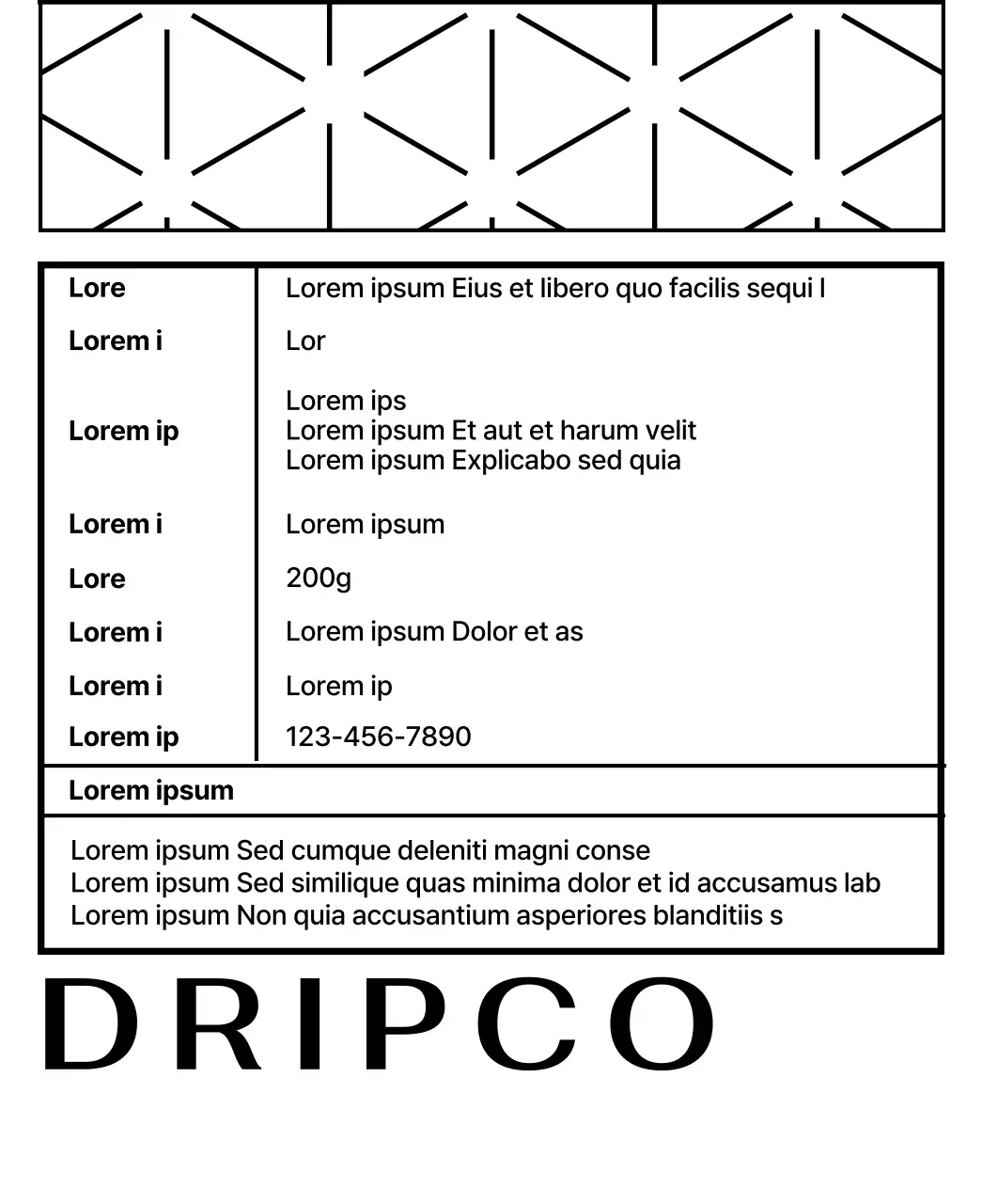 Design mit einem Muster aus schwarzen Linien