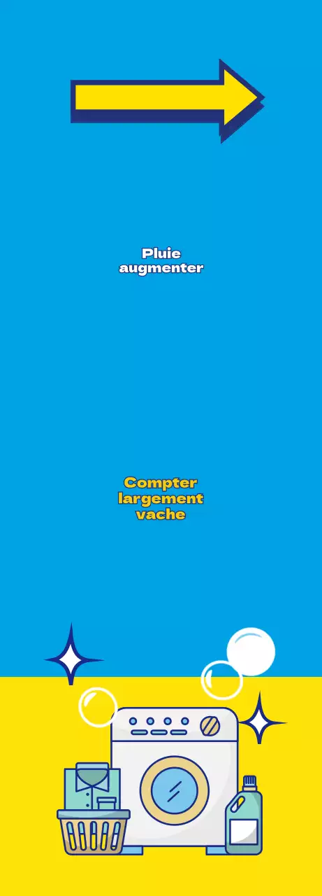 Bannière de laverie avec une icône de blanchisserie en couleur jaune sur fond bleu