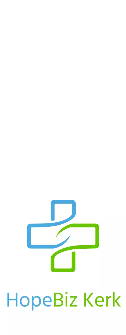 Kerklogo met een eenvoudige kruisillustratie in blauw en groen