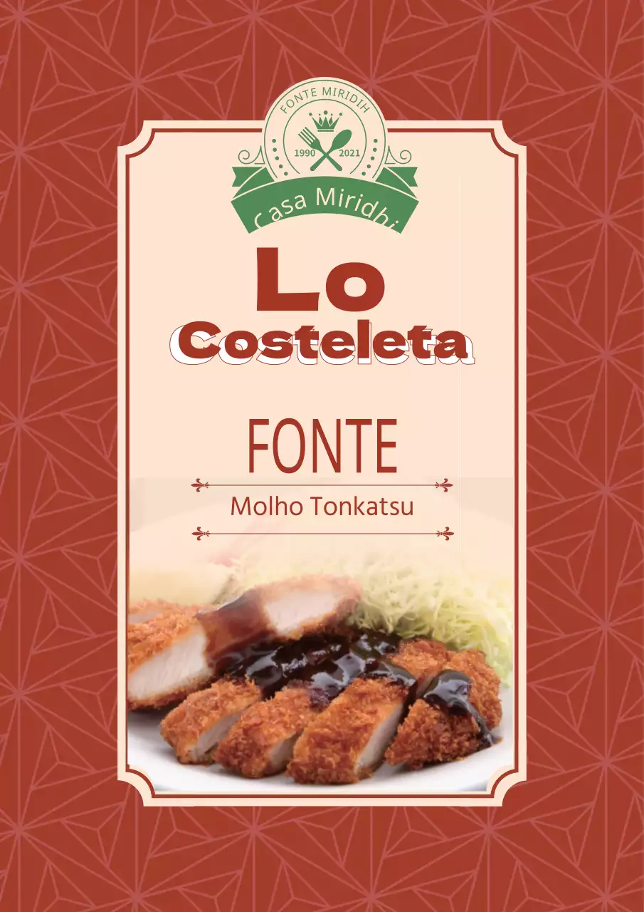 Rótulos de molho Tonkatsu com padrões coloridos