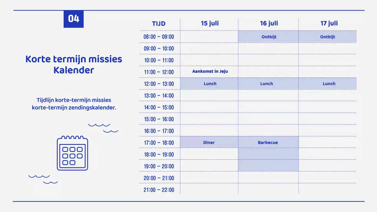Een eenvoudige zomermissie met blauwe en witte lijnen