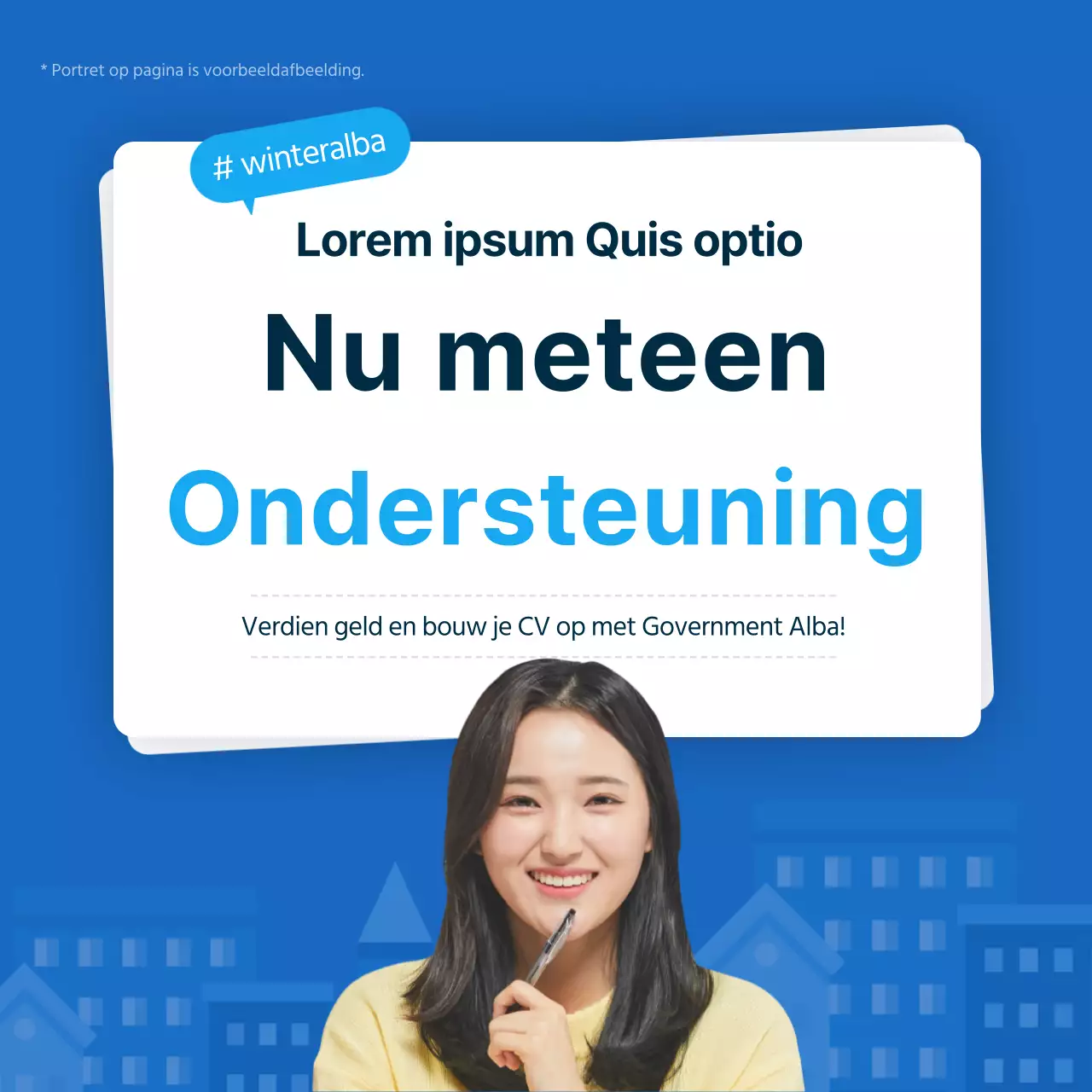 Aanwerving van deeltijdse banen in blauwe en lichtblauwe overheidsdiensten