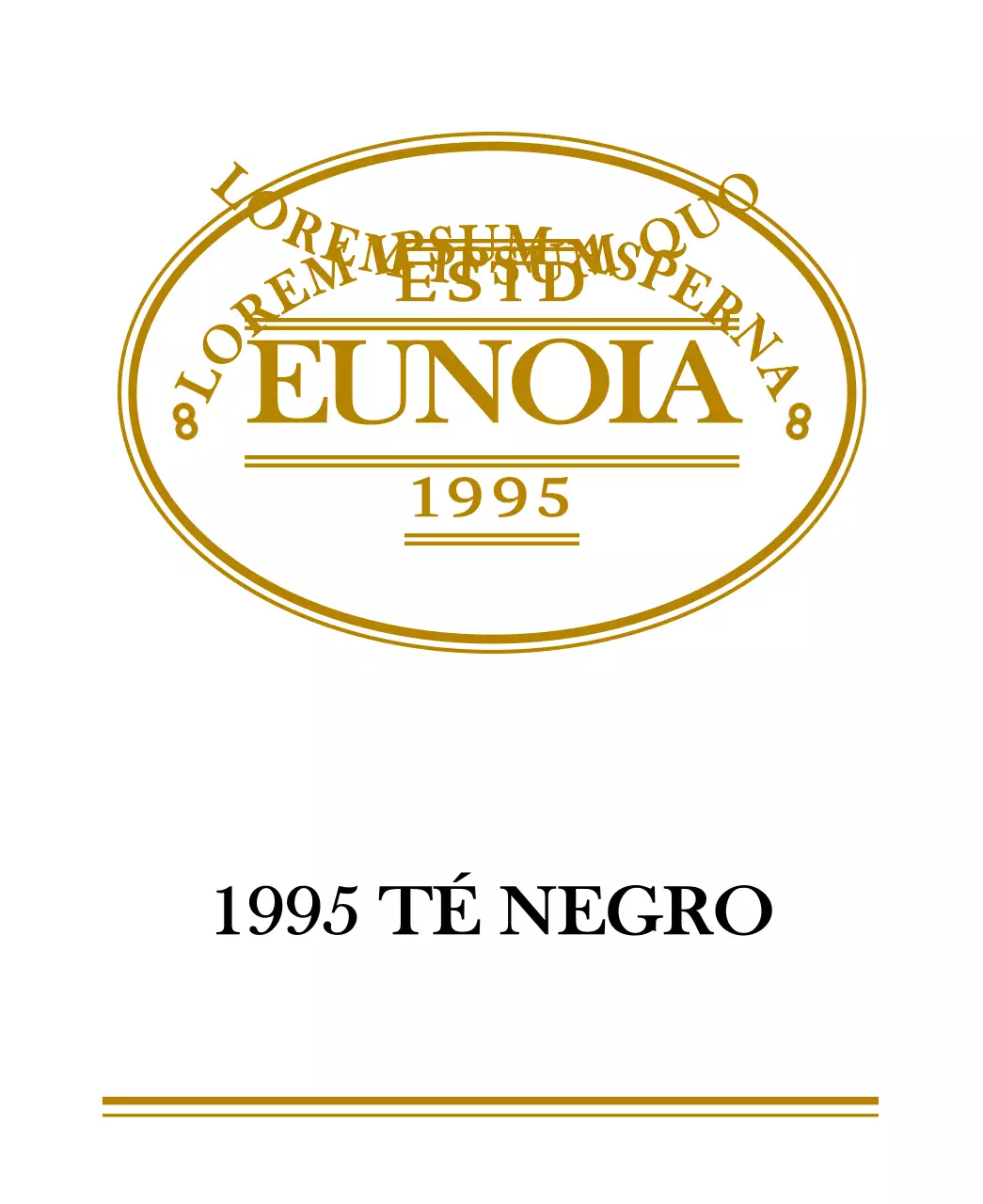 Bolsitas de té negro con forma de logotipo vintage