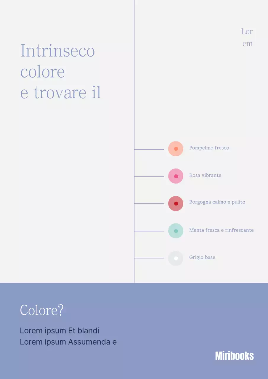 Una testimonianza lirica a colori con punti colorati in blu