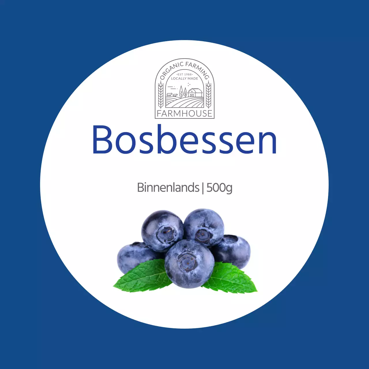 Blue neat bosbessen etiket