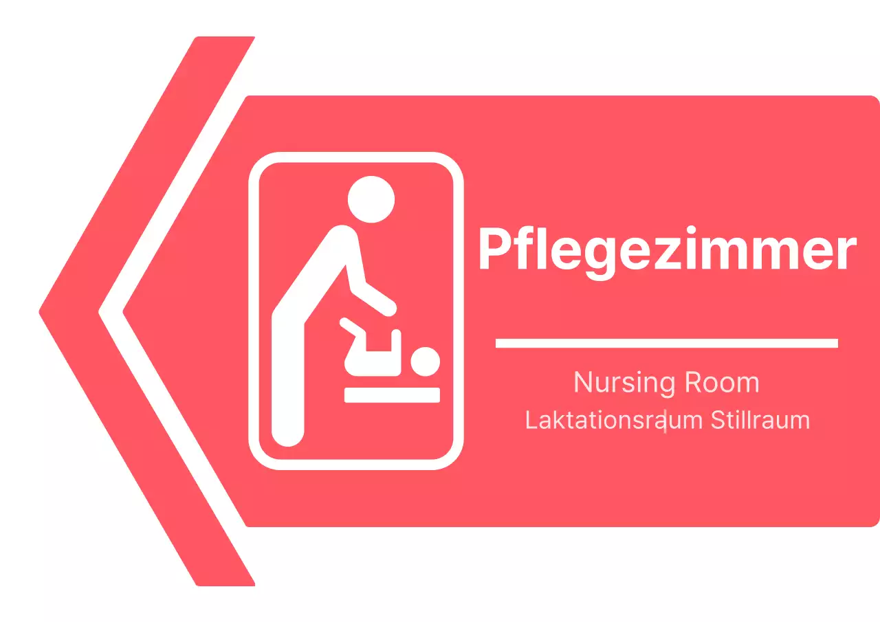 Rosa und weiß einfachen Stil Pflegezimmer Piktogramm Richtungen