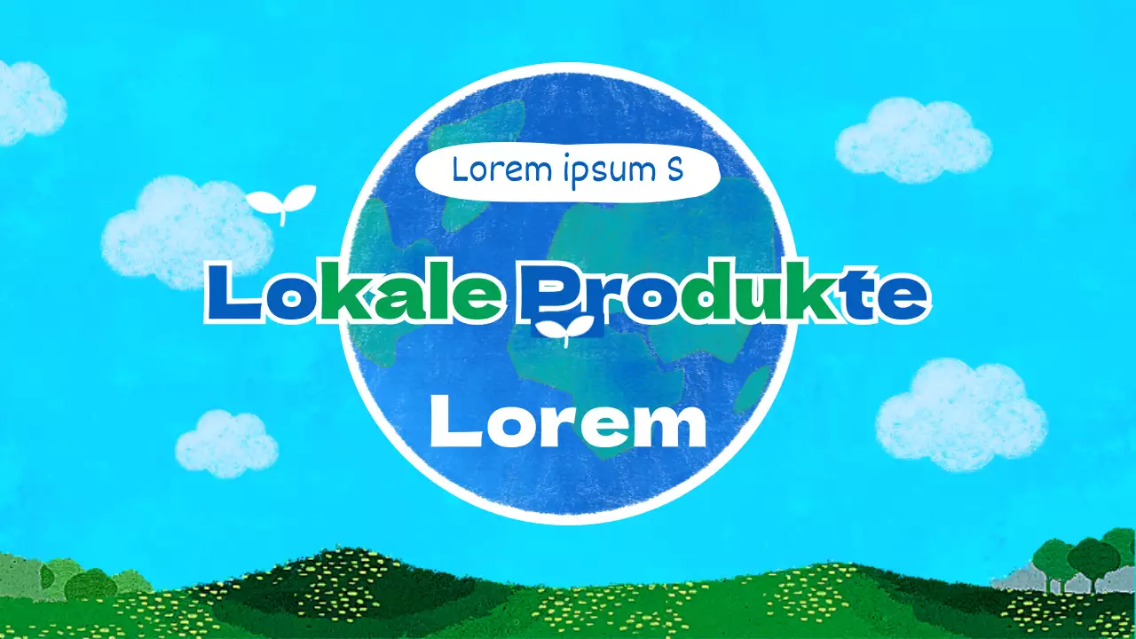Blau Grün Weiche handgezeichnete Textur Lokale Lebensmittelproduktion Thema