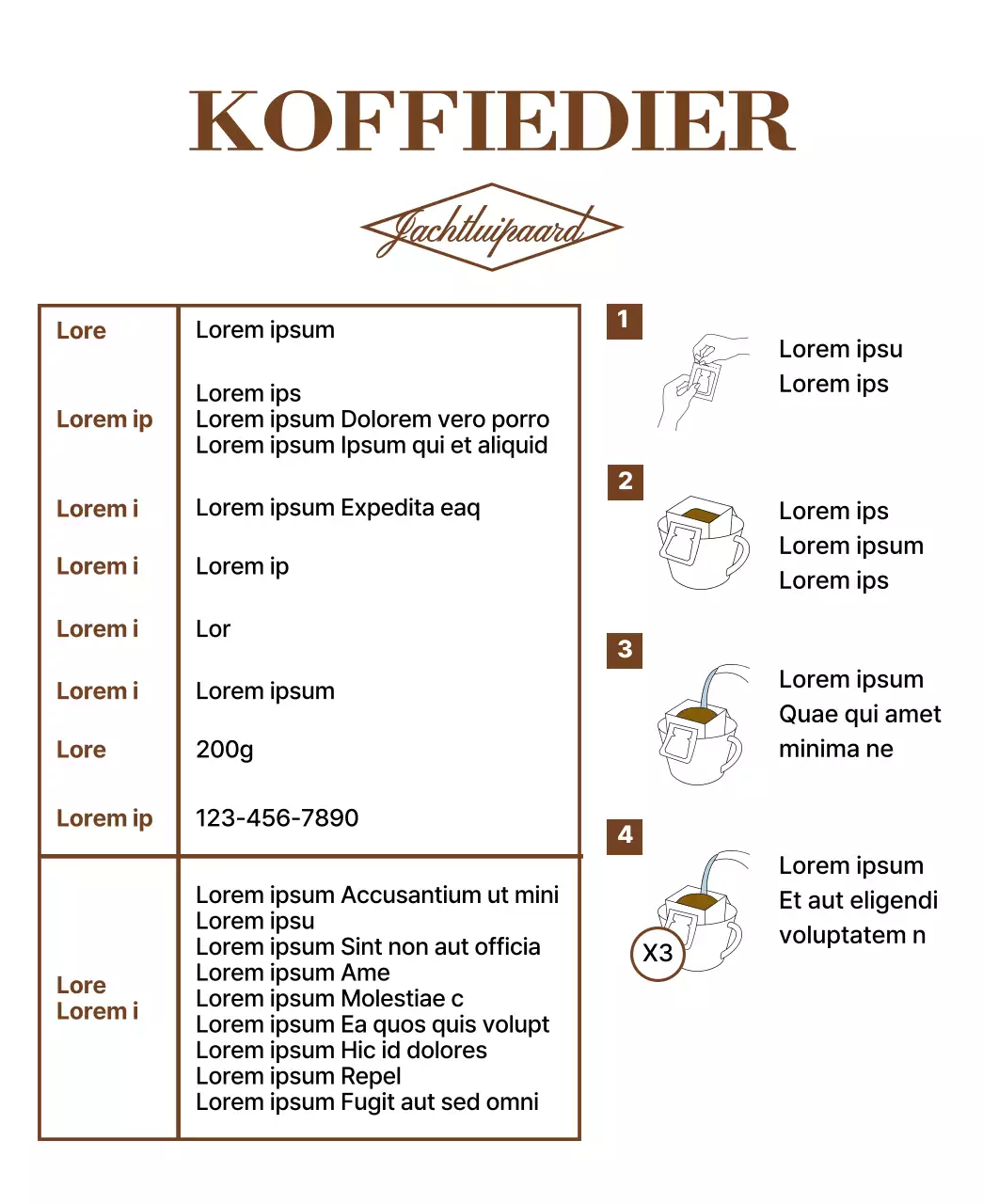 Eenvoudig ontwerp met bruine, rennende dierenillustratie