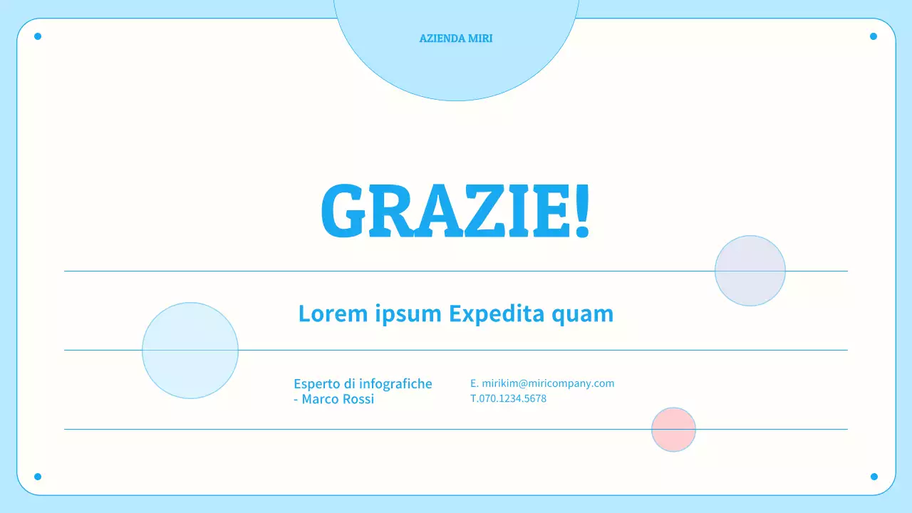 Grafici e infografiche con cerchi in tonalità blu pastello