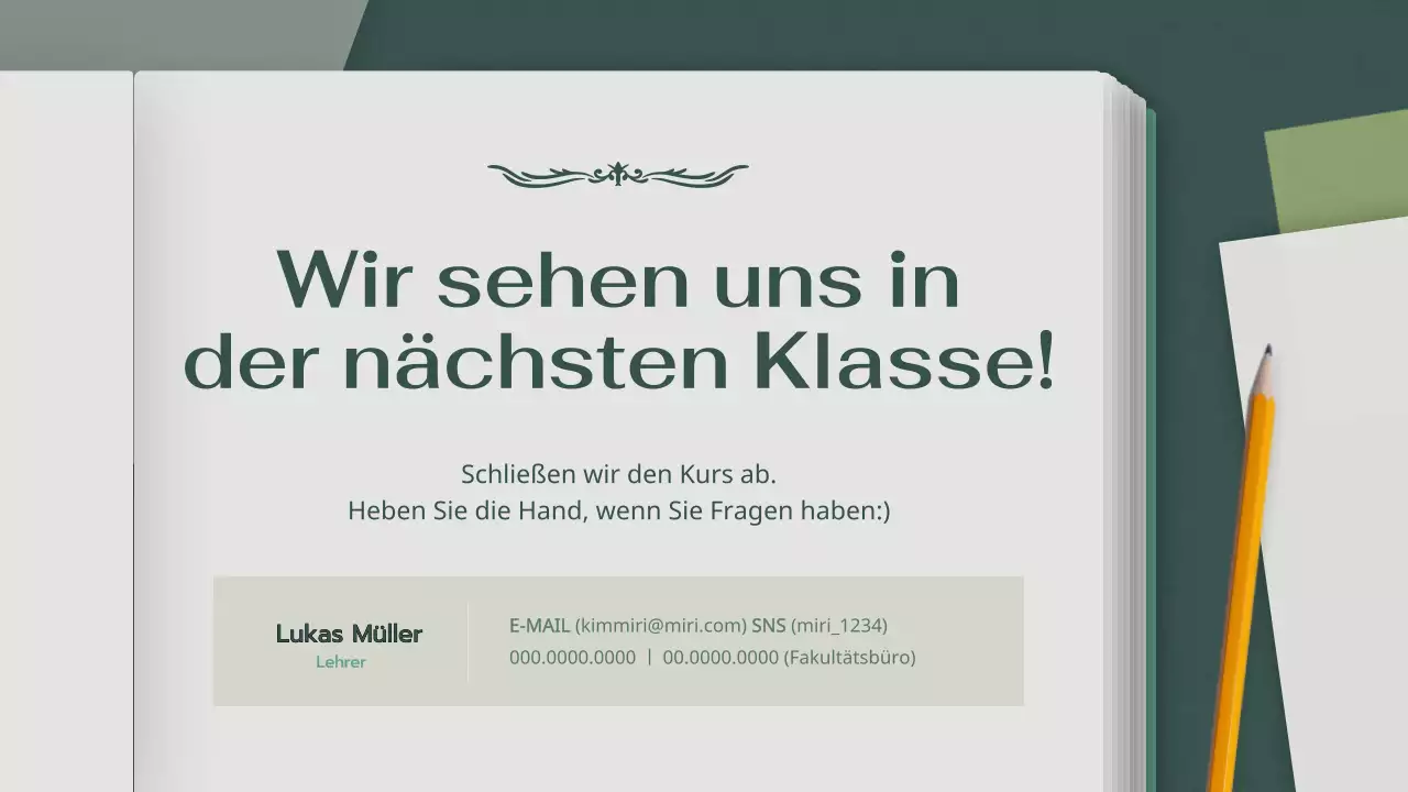 Grüne, beruhigende Atmosphäre Moderner Literaturunterricht