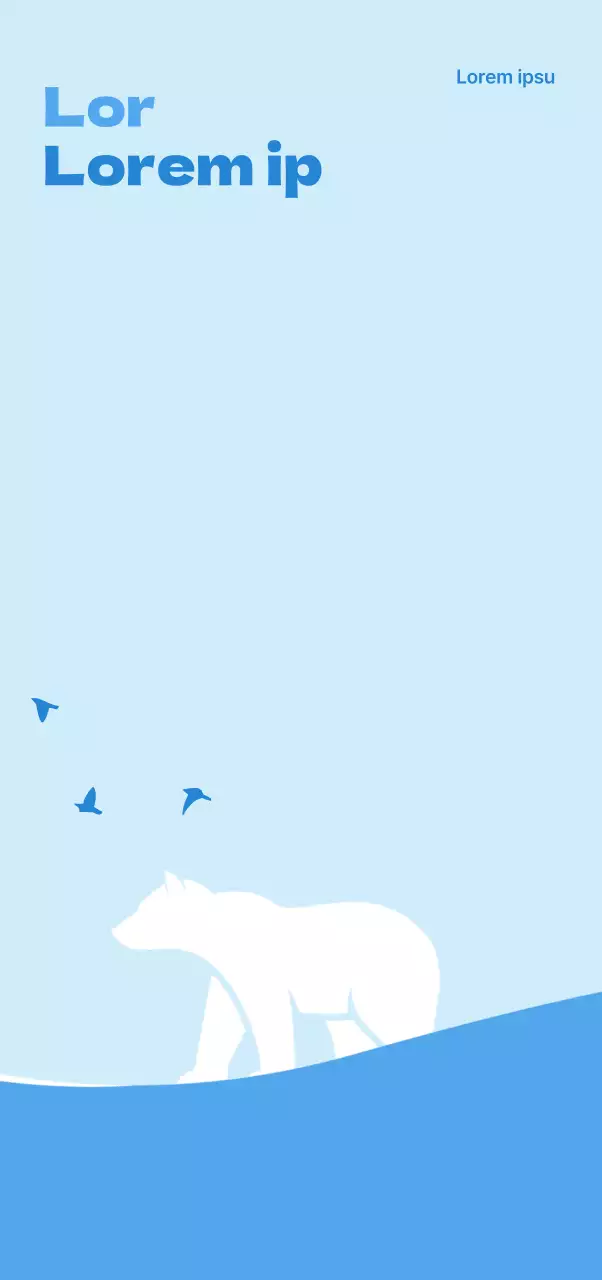 Un concept épuré pour une organisation environnementale avec l'illustration d'un ours polaire en bleu clair et bleu.