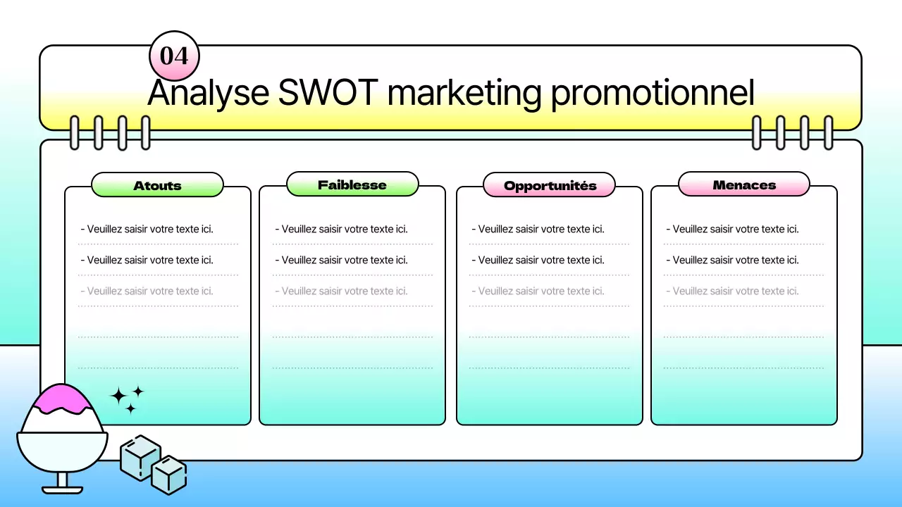 Rapport stratégique kitsch avec un concept de journal de vacances