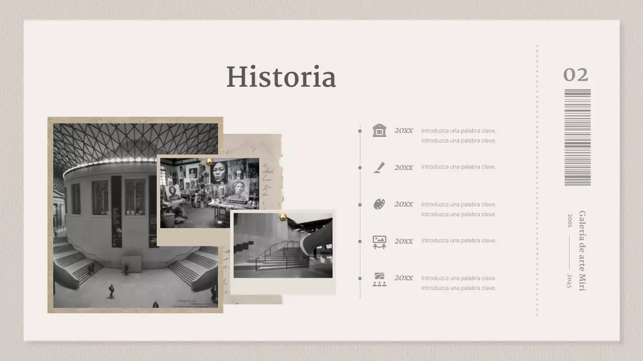 Una galería de conceptos de entradas en beige y gris