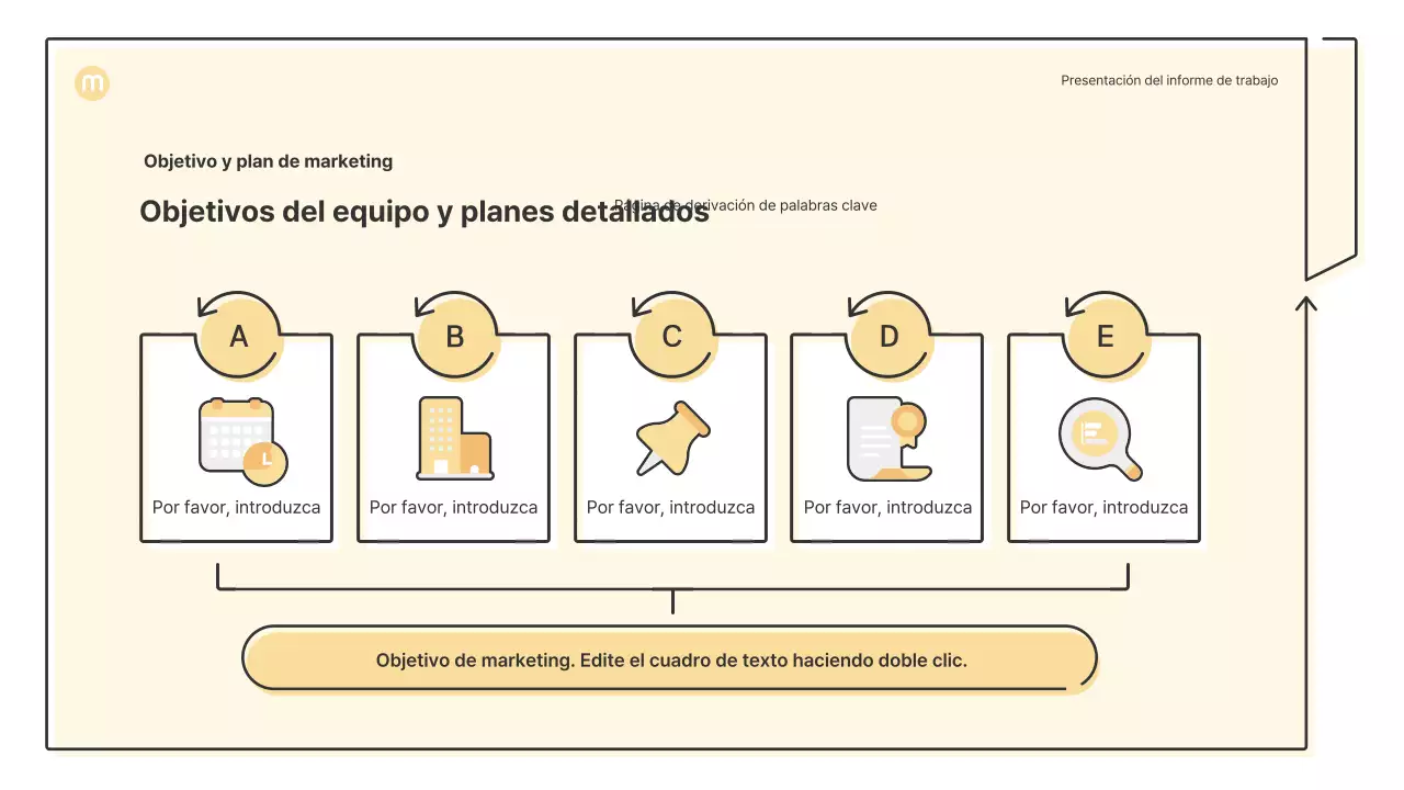 Formas puntiagudas con flechas en amarillo claro Kit de presentación empresarial