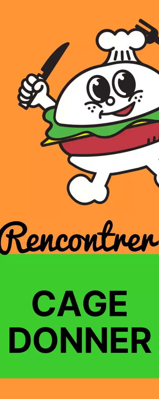 Une signalétique unique en magasin avec un texte Meal Burger coloré et multicolore et des personnages mignons représentant des hamburgers.