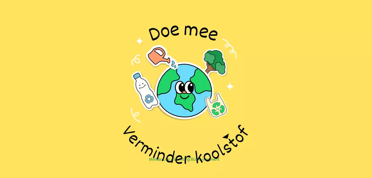 Schattige gele milieu-illustratie voor de Save the Planet-campagne