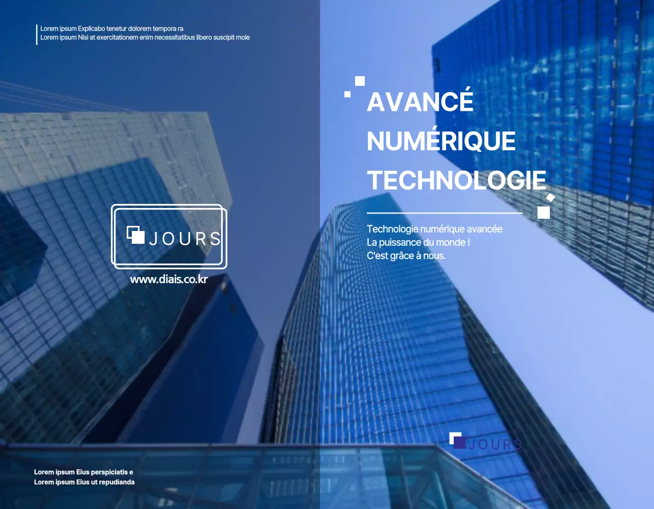 Concept global d'entreprise en bleu