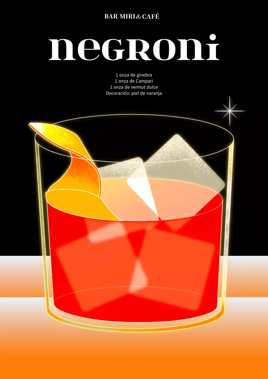 Cartel de cóctel negro y rojo