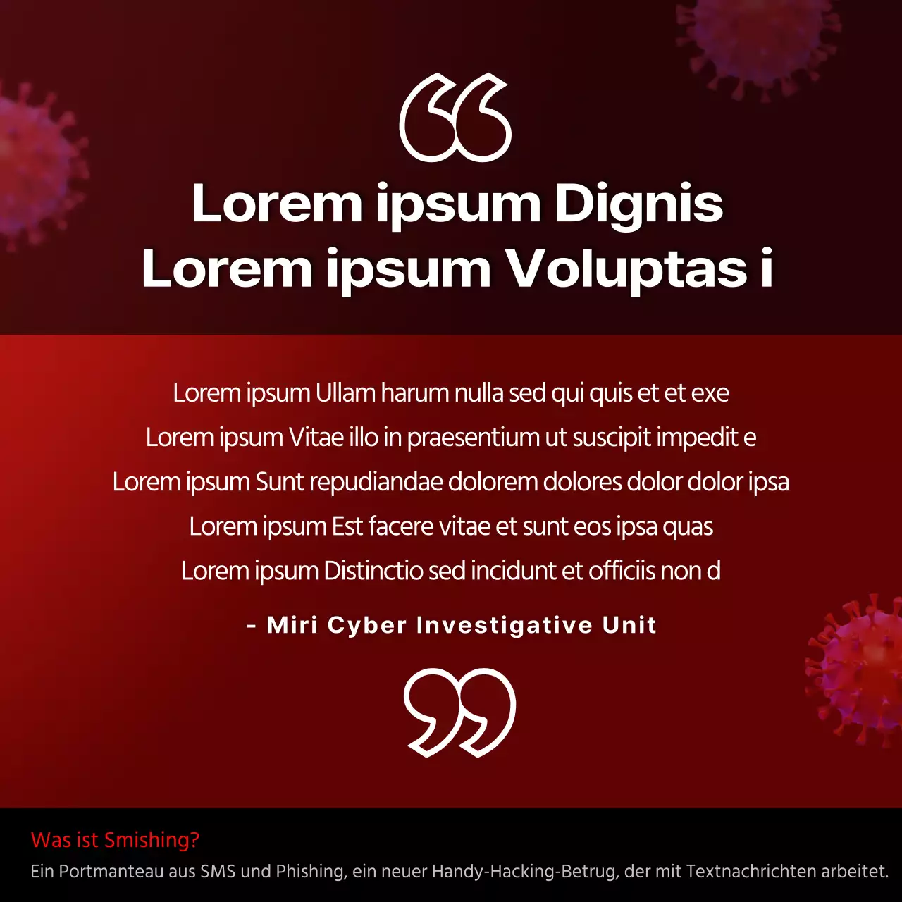 Rot-schwarze Smishing-Warnungen