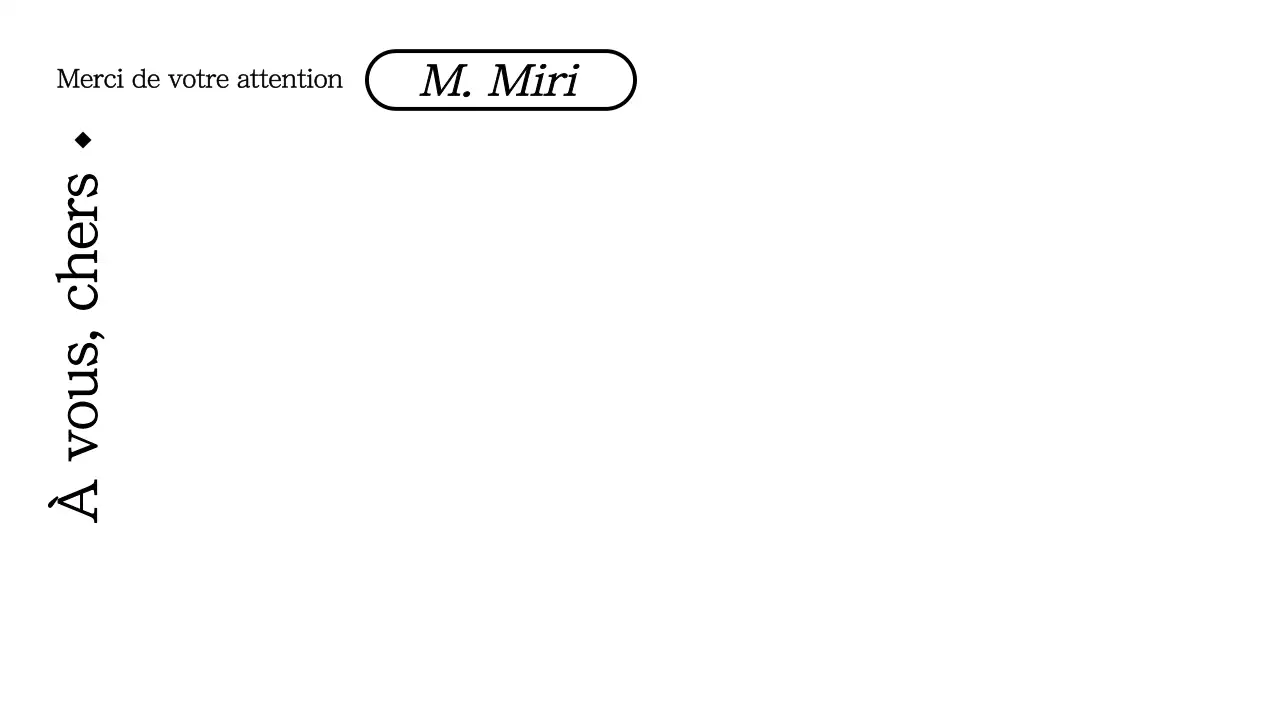 Une conception simple, en noir et blanc, axée sur le texte, pour dire merci.
