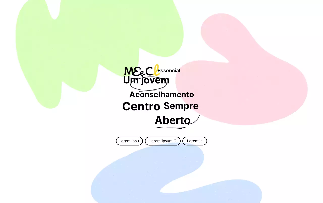 Uma aula de aconselhamento no campus com um conceito tipográfico colorido