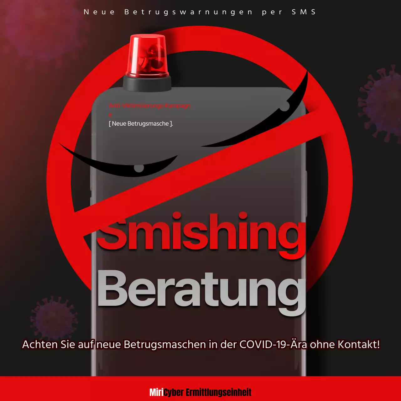 Rot-schwarze Smishing-Warnungen