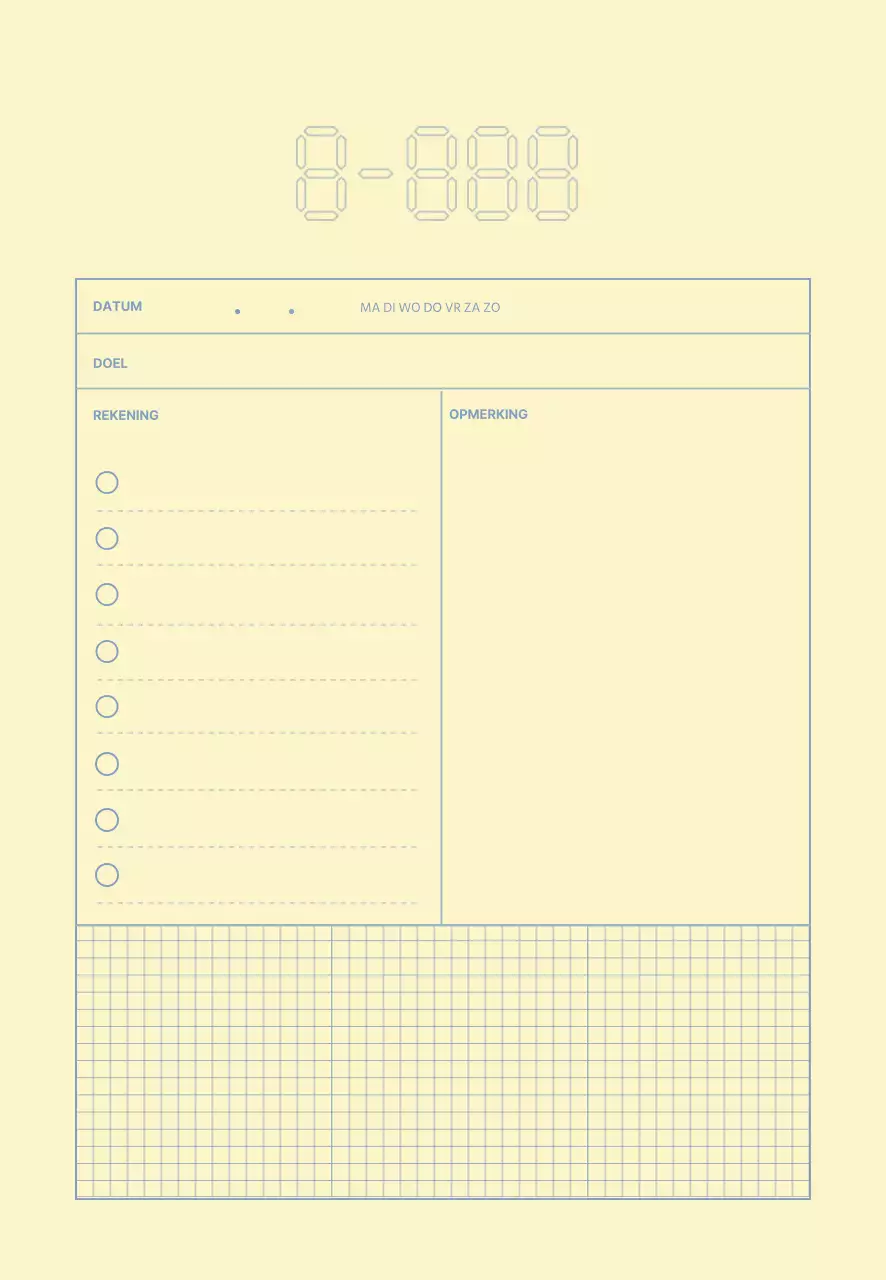 Geelblauwe lijnen Eenvoudige planner