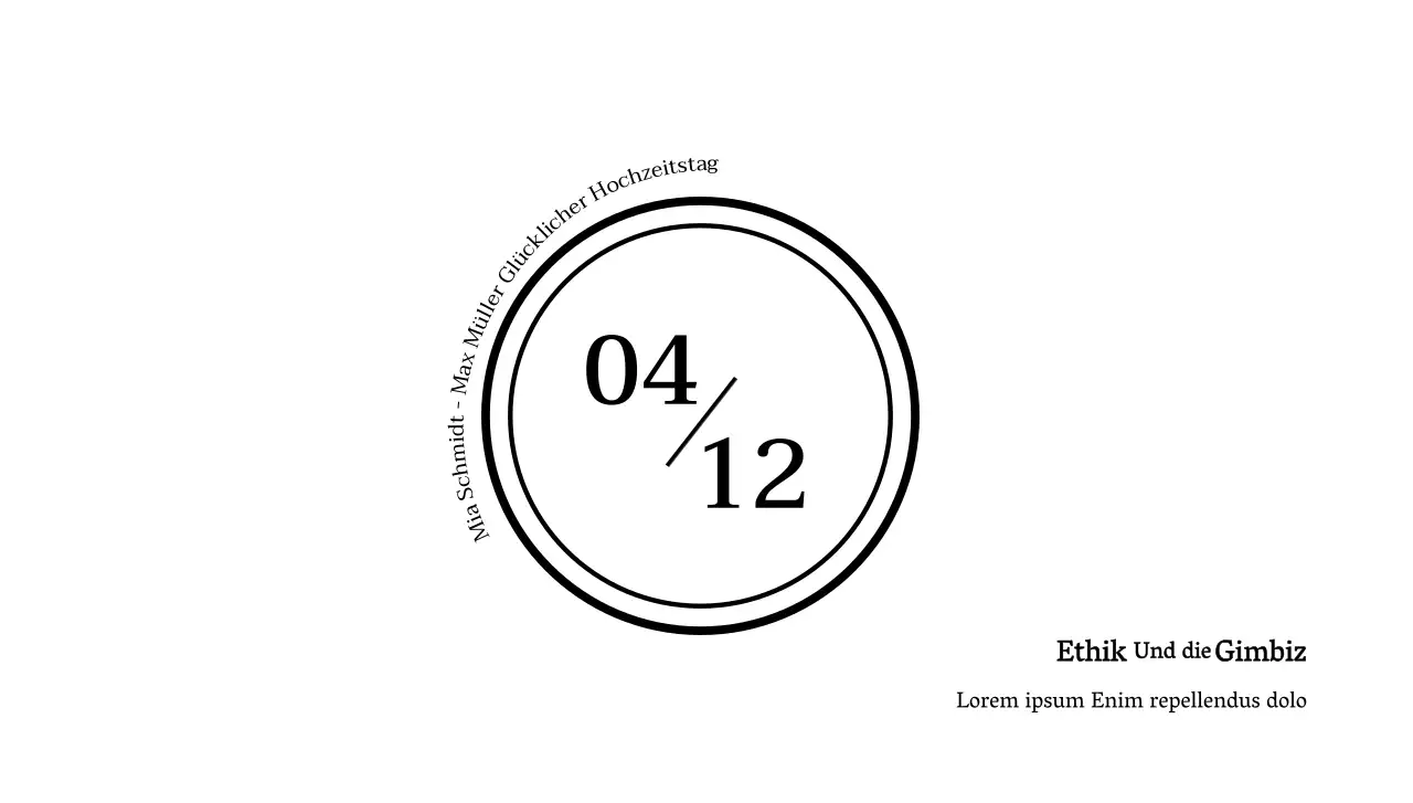 Warm Frühling Hochzeit Einladung Postkarte Umschlag mit schwarzem Text und kreisförmige Illustration