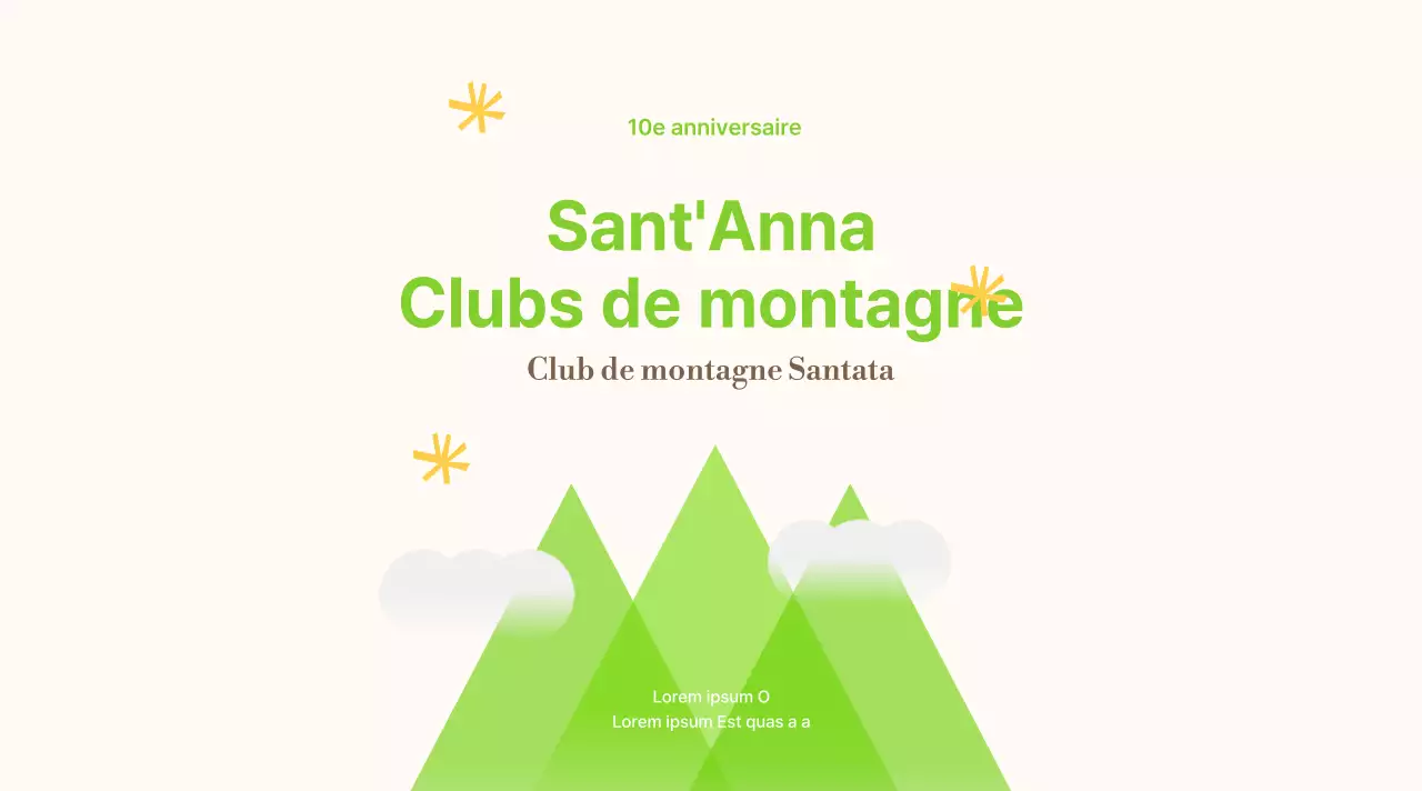 Un club de montagne vif et jeune en jaune et chartreuse