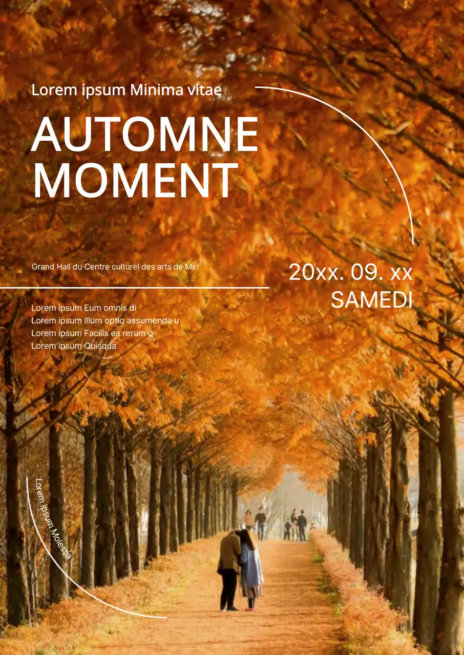 Promouvoir un concert avec une photo d'un paysage d'automne