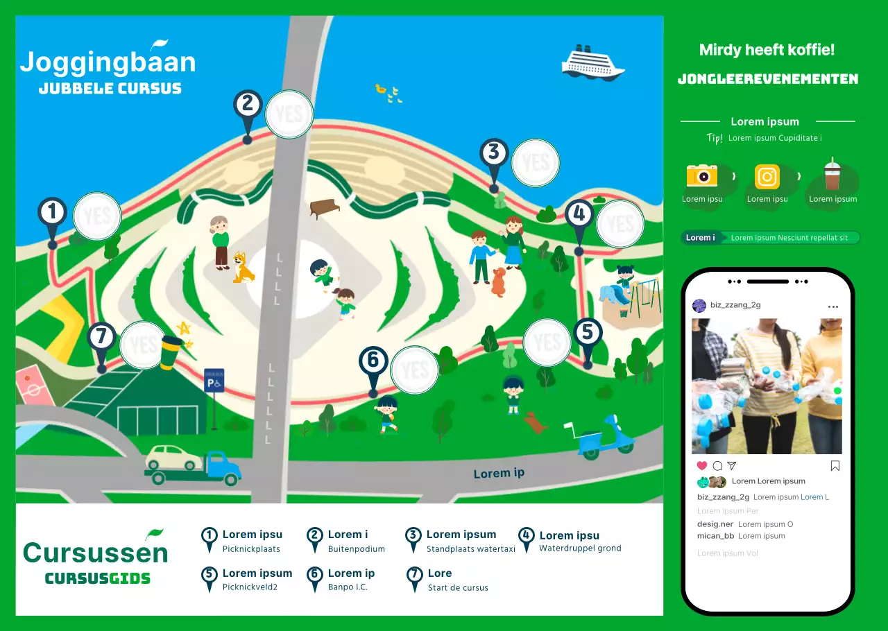 Han River Nest Picking Geïllustreerde evenementfolder met kaart van Han River Nest Picking