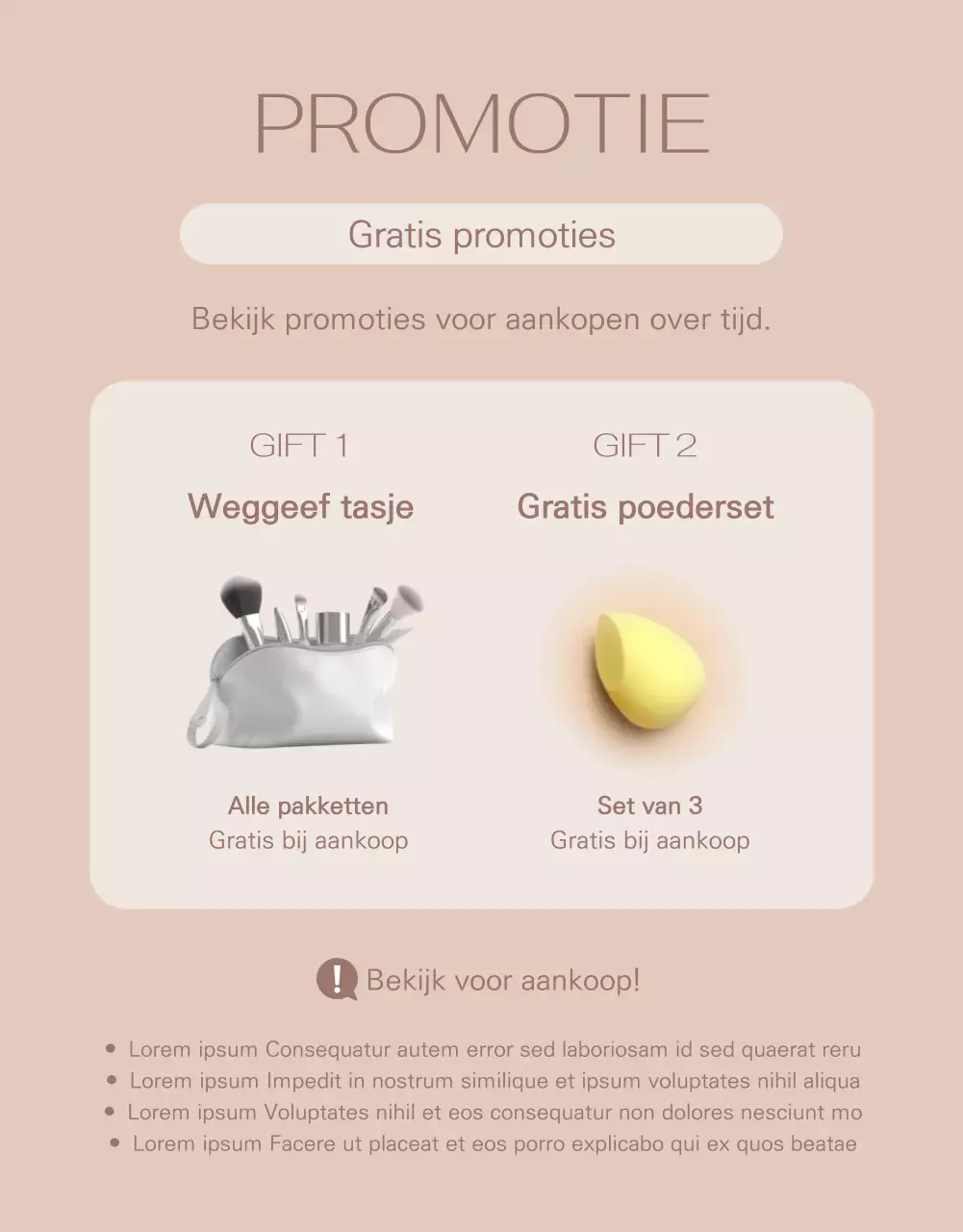 Marketingborstels met een lichtbruine achtergrond