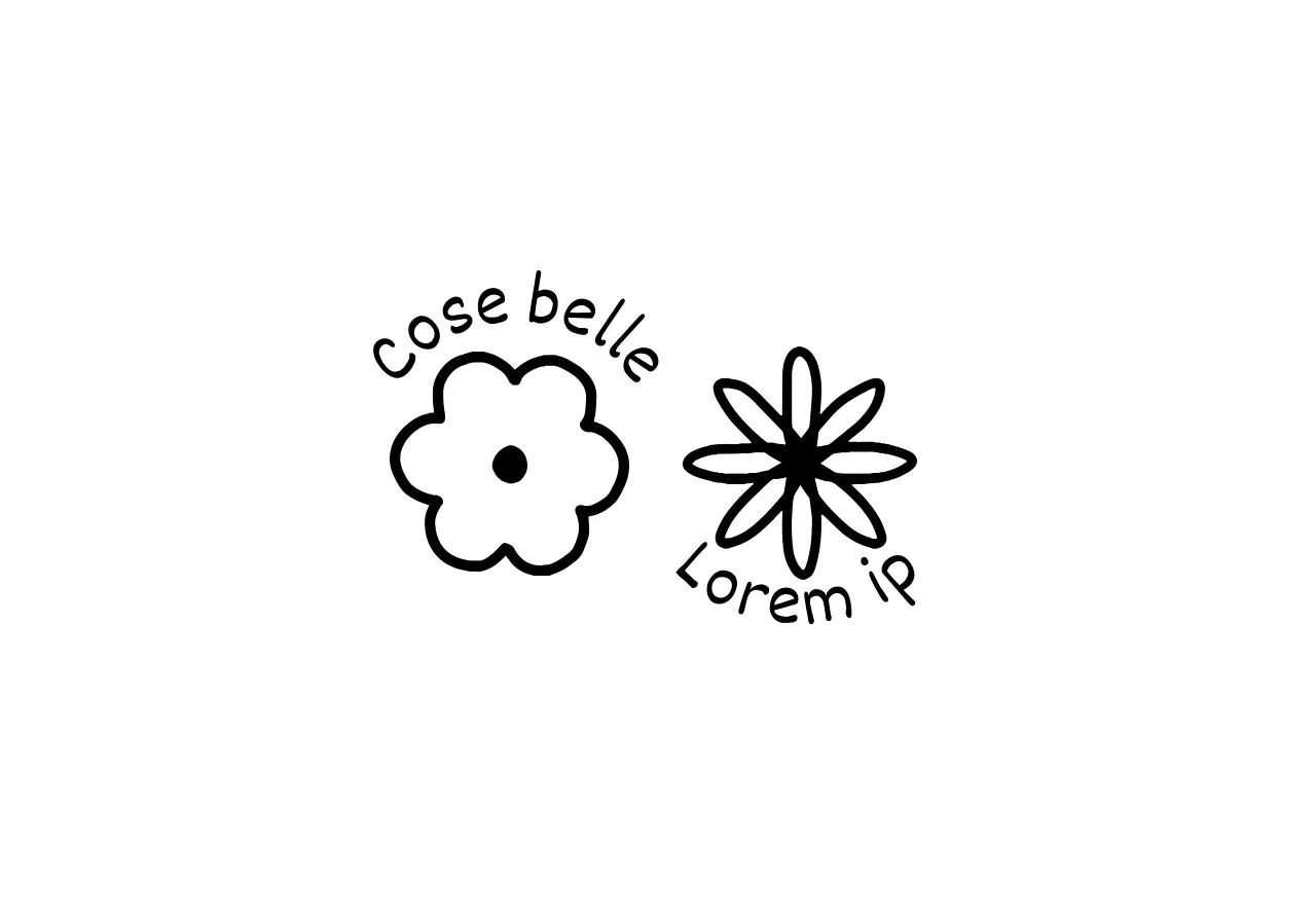 Busta illustrata disegnata a mano con testo nero e illustrazione floreale