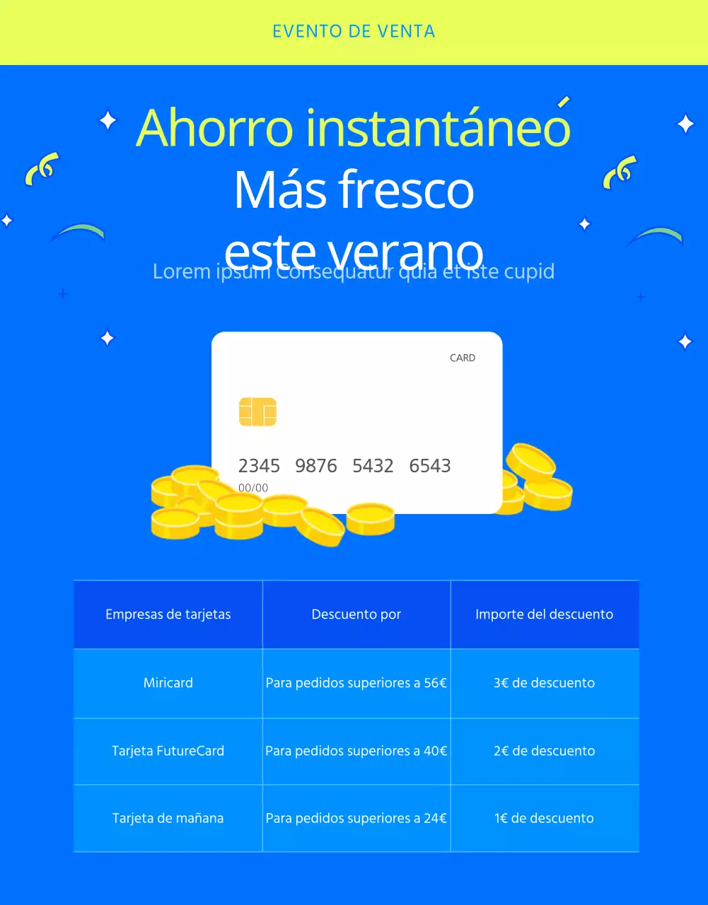 Electrodomésticos de verano a la venta en azul claro y chartreuse