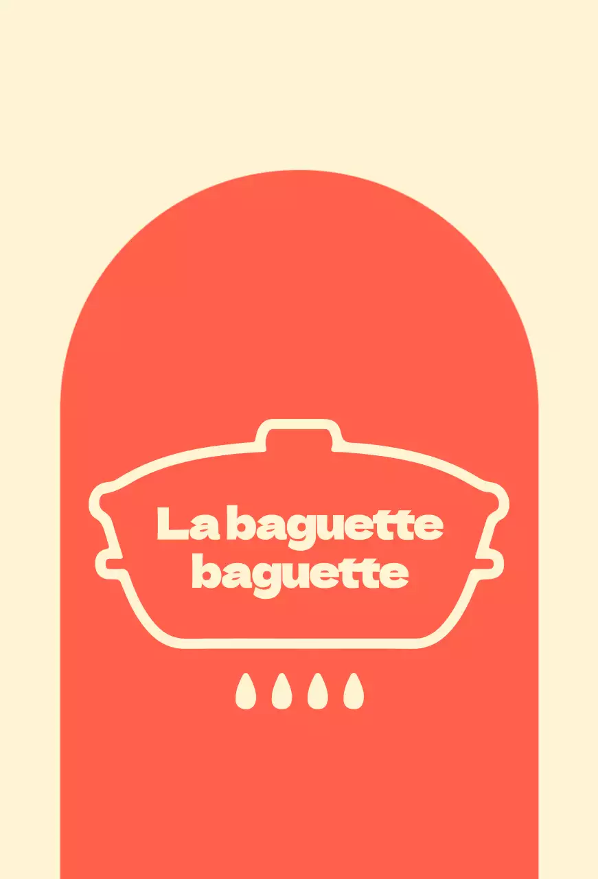 Tienda de baguettes de la abuela balsa con formas arqueadas rojas sobre fondo marfil