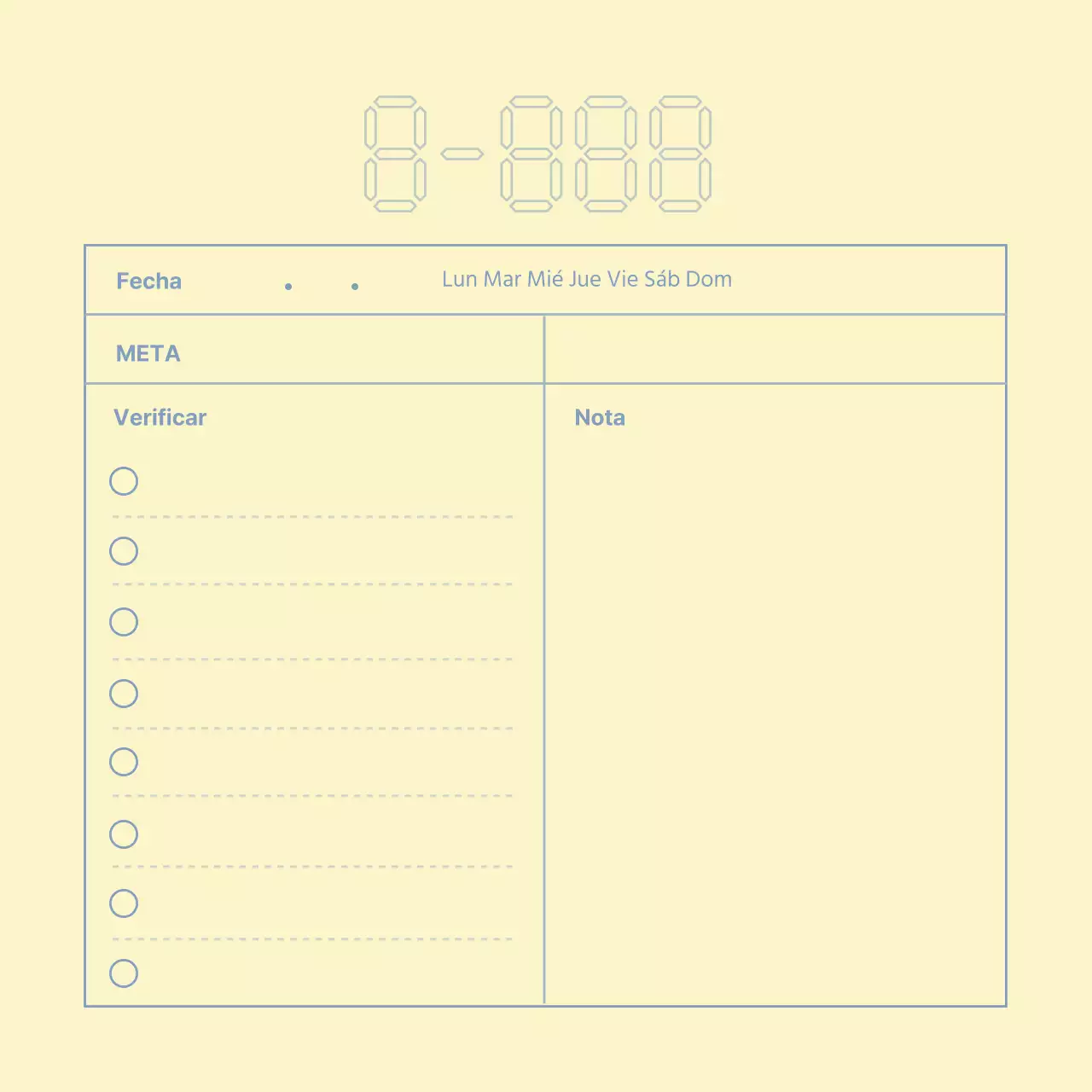 Líneas amarillas azules Planificador simple