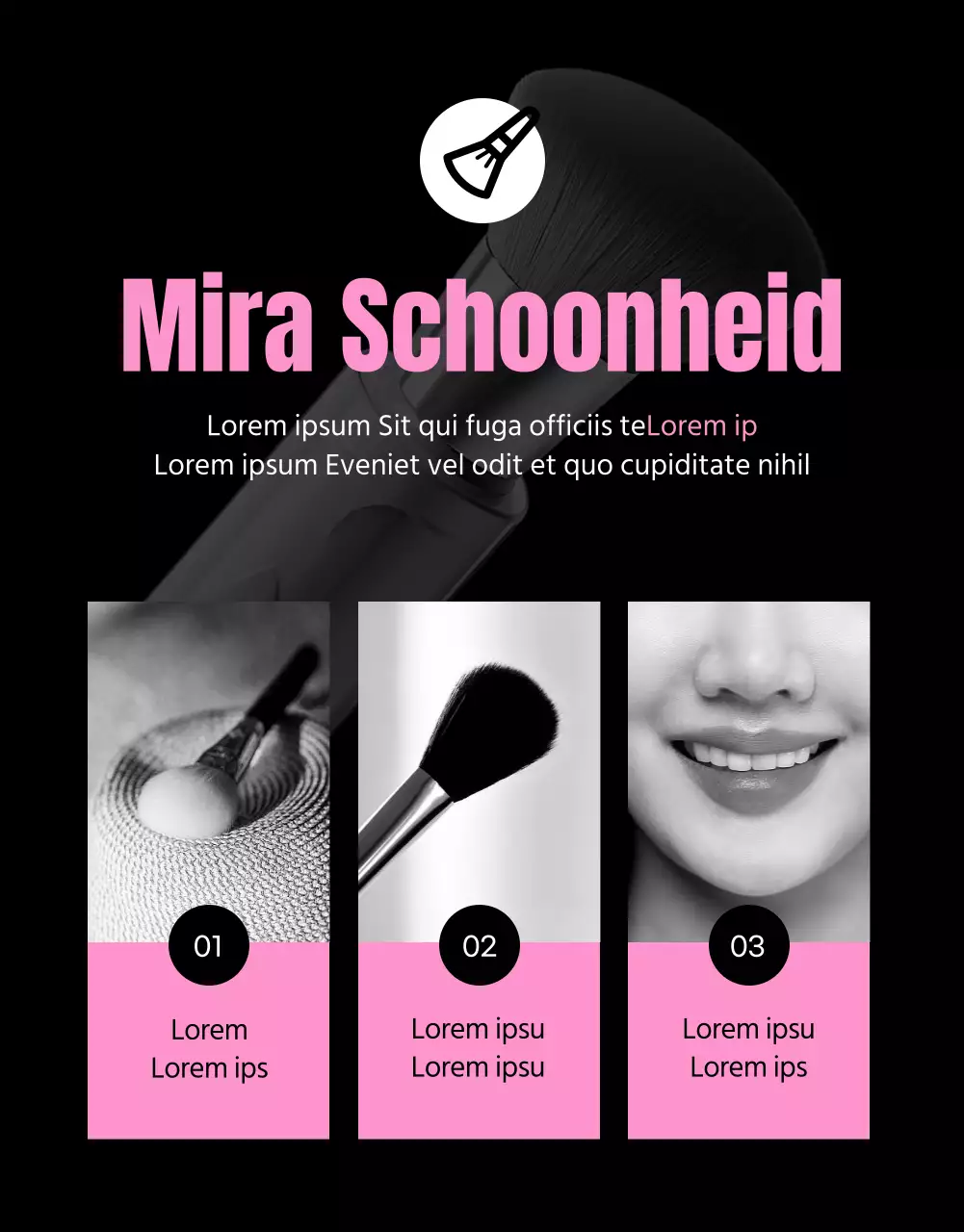 Promoot kitscherige penselen op een roze achtergrond