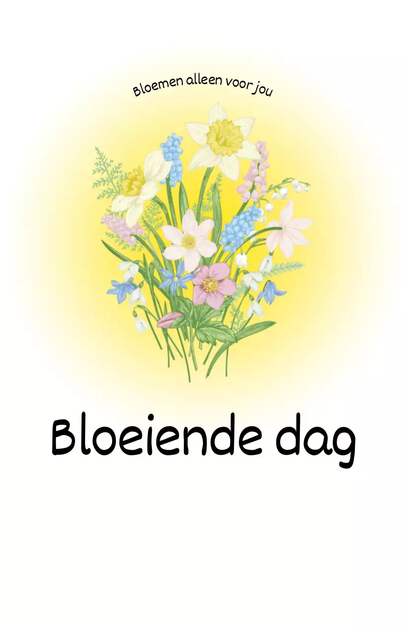 Een bloemist met kleurovergangen en boeketillustraties voor een fris lentegevoel