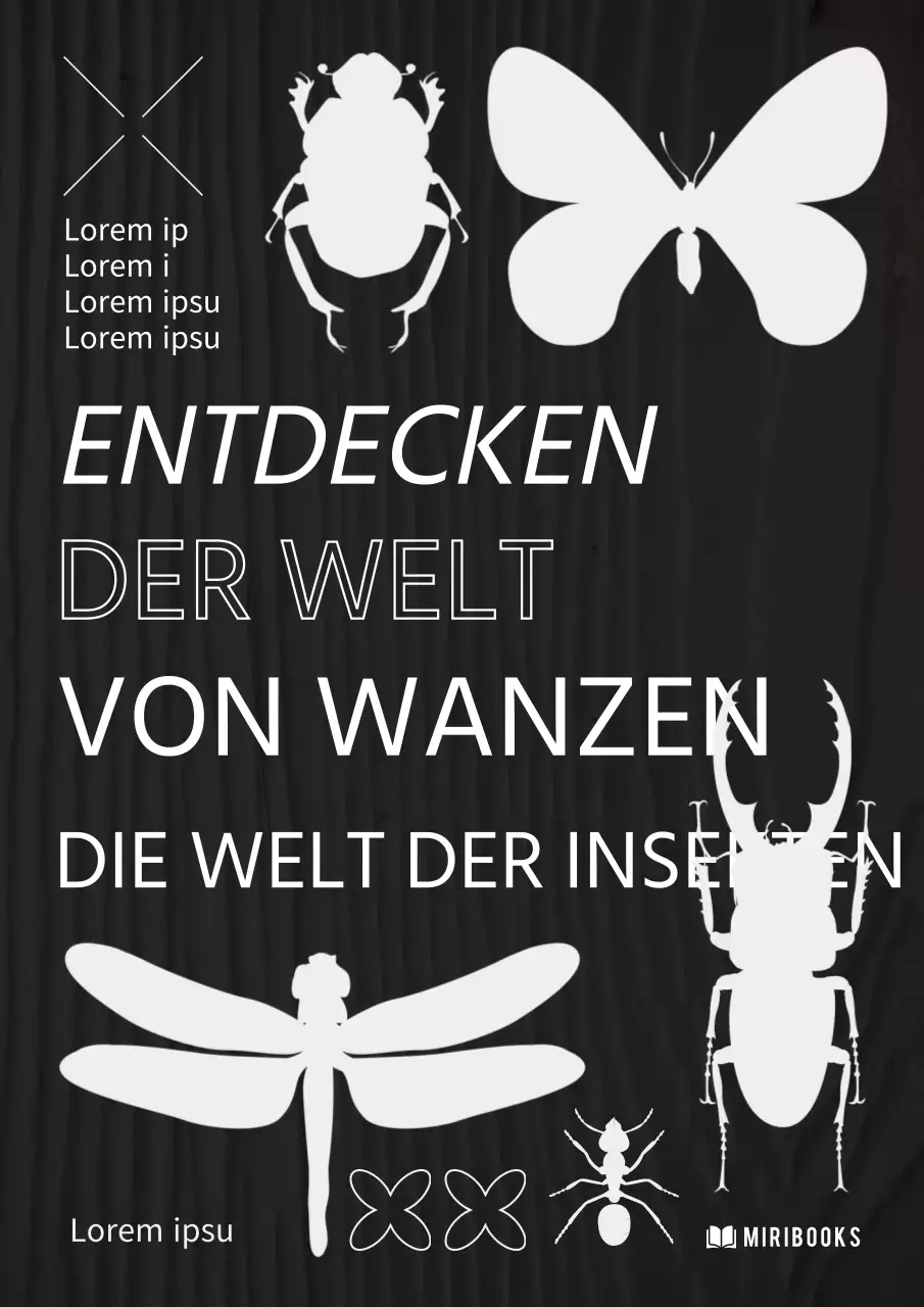 Fettes Cover mit schwarzer Insektensilhouette
