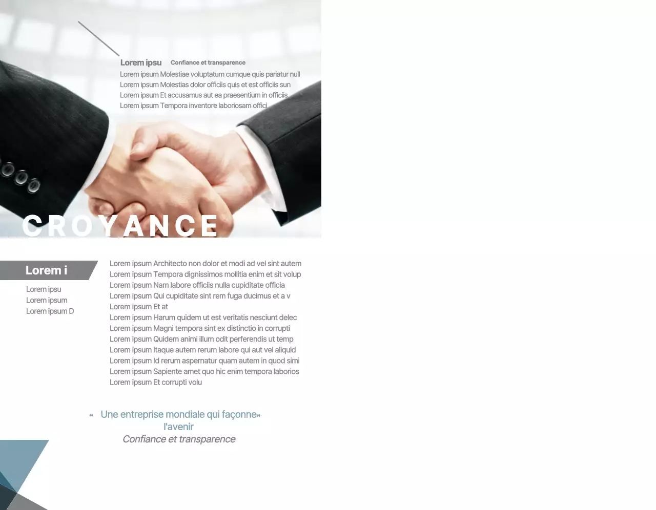 Concept global d'entreprise en bleu