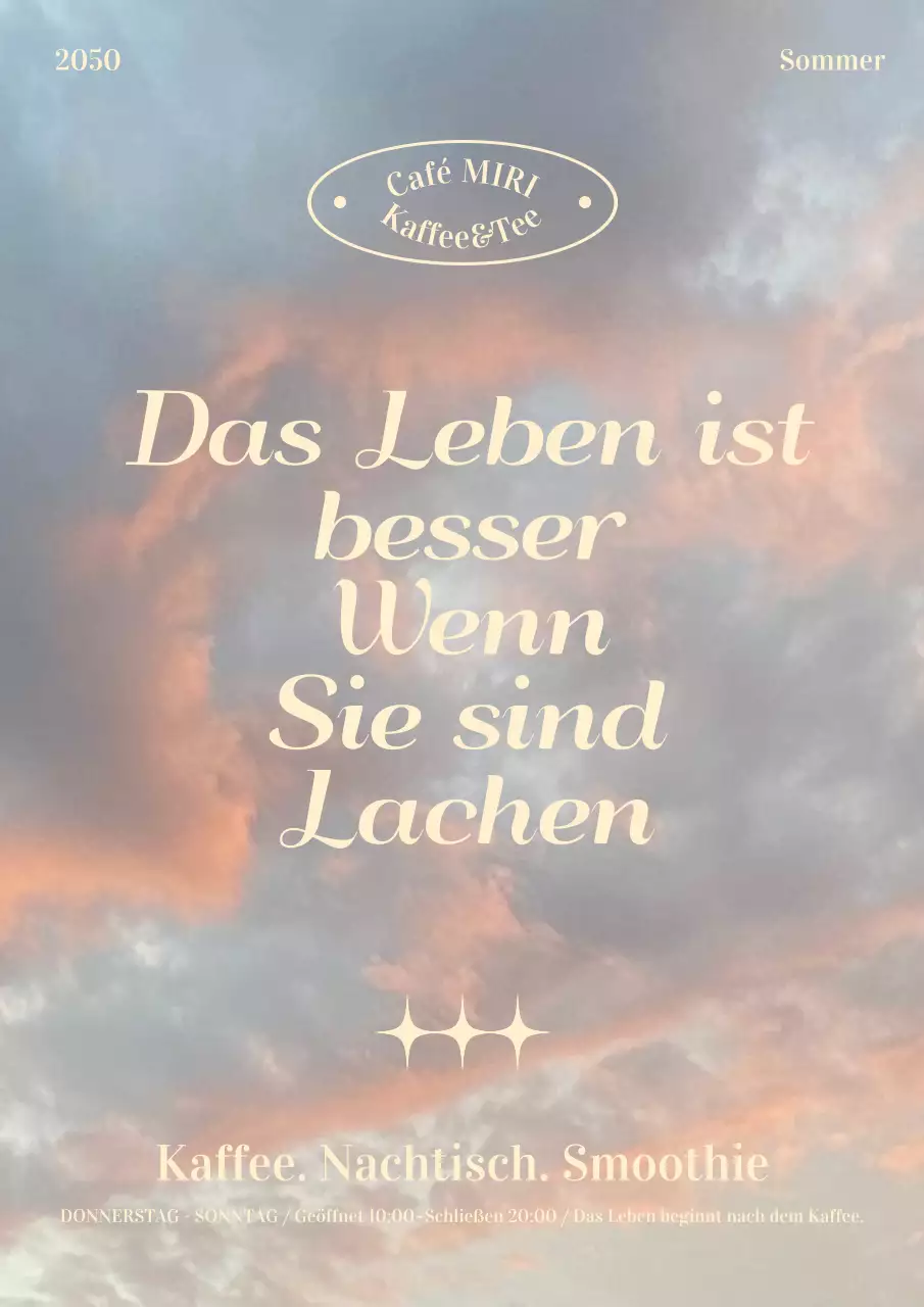 Cafe-Plakat in Elfenbein