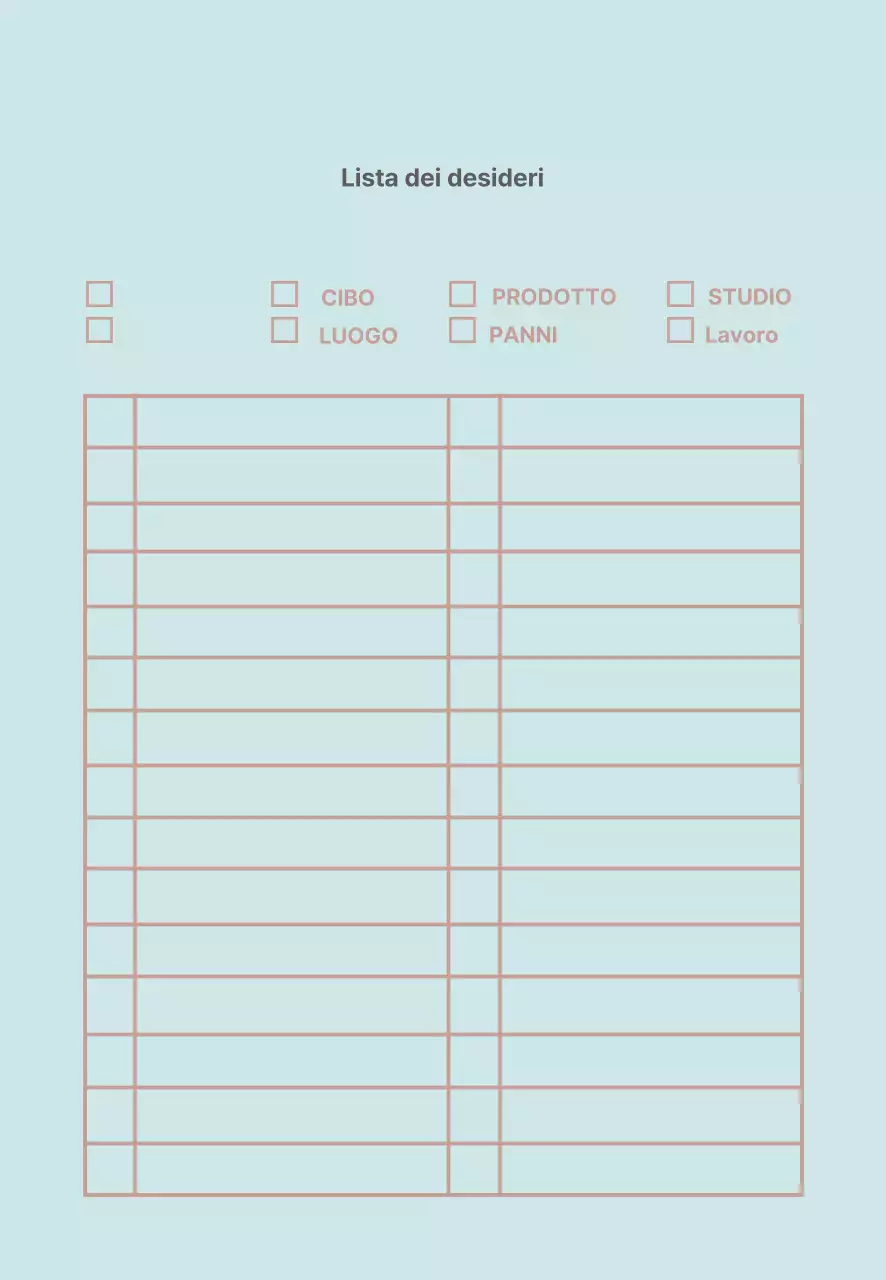 Linee di menta Lista dei desideri semplice