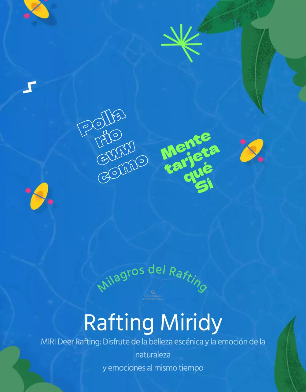 Empresas de rafting con ilustraciones azules y verdes de Donggang