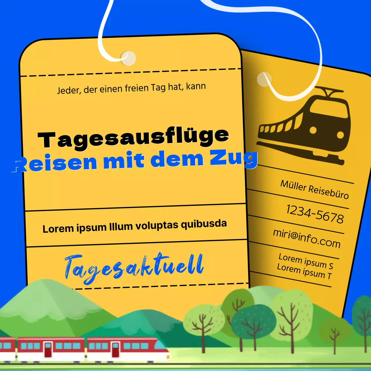 Gelbes Farfan-Ticket Einfache Illustration Zugfahrt Ereignis
