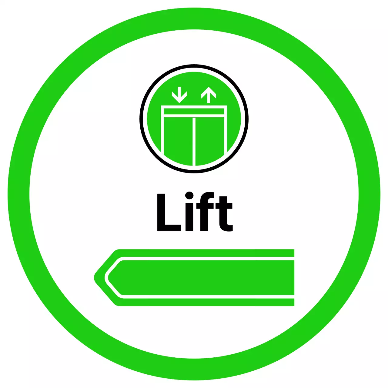 Voor locatiebegeleiding met eenvoudige gele en groene pictogrammen