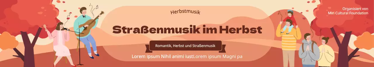 Bewerben Sie Ihr Busking-Event mit einer herbstlichen Illustration
